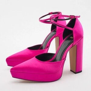 Zara Hot Pink Platform Heels